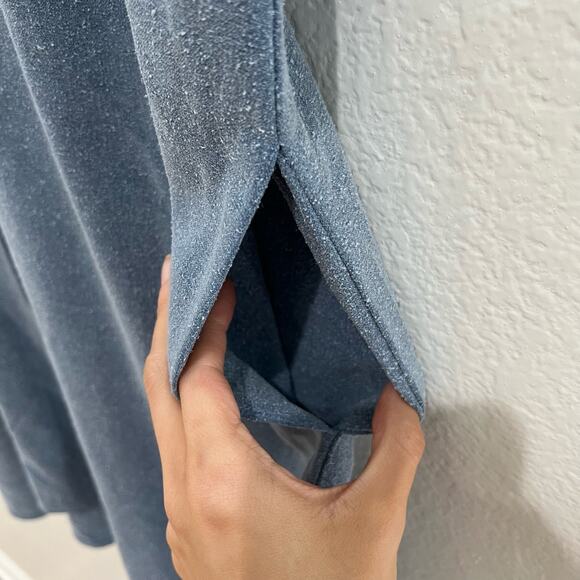 NWT Storm & Marie Silk Miguel Shift Dress Moonlight Blue V Neckline Size Large - Picture 6 of 13